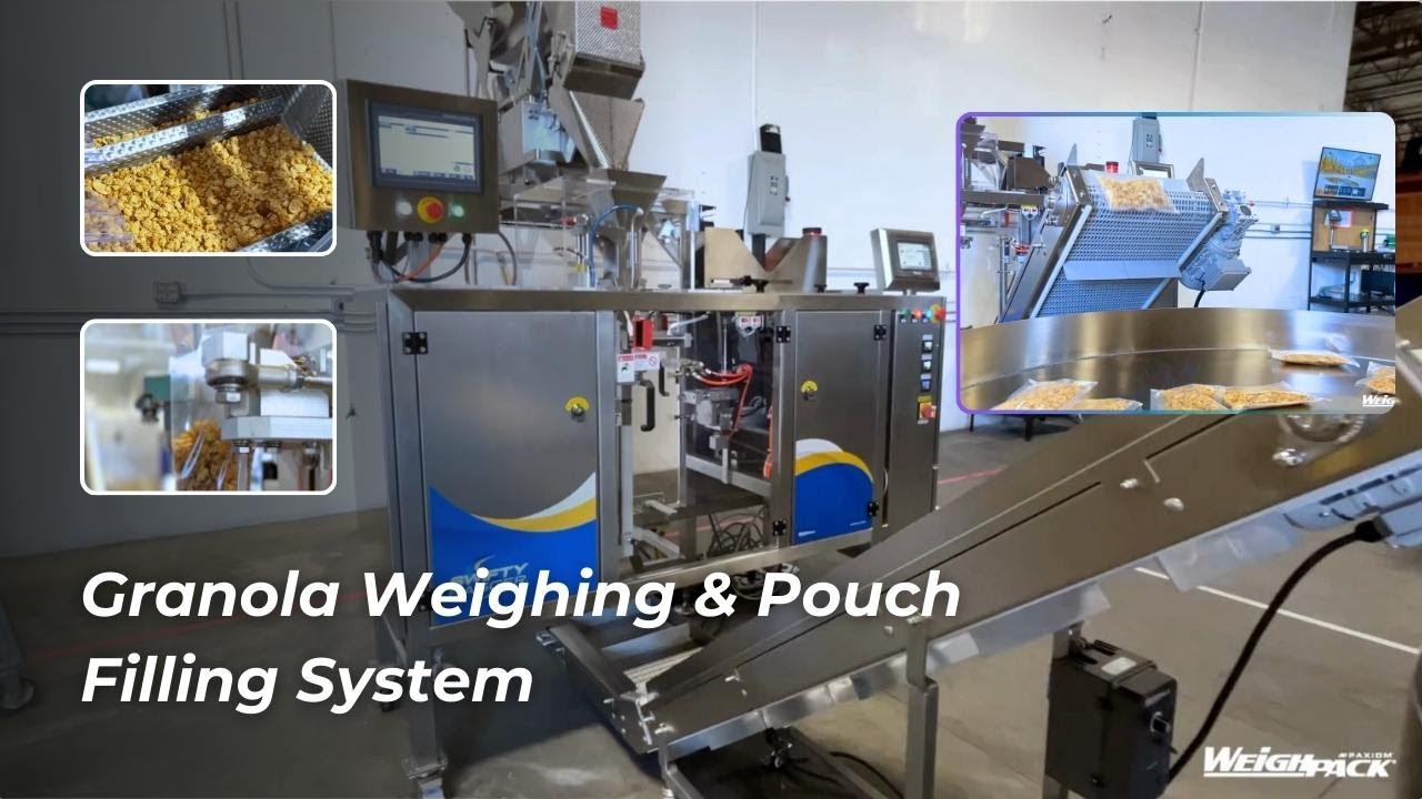 Compact Granola Net Weighing and Pouch Filling System