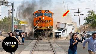 500 Unbelievable Train Moments Filmed Second Before Disaster | Idiots in Cars Compilation !