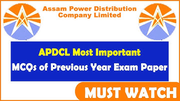 Previous Year MCQ Question Paper of APDCL AAO and JE