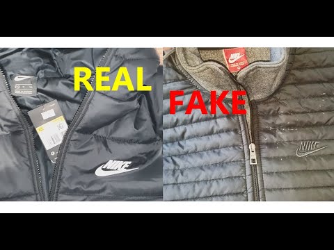 Nike down jacket real vs fake. How to spot counterfeit Nike winter ...