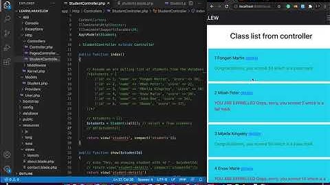 E24 - Fetch data from table using Eloquent Model | Learn Laravel the EASY Way