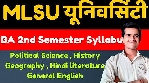 MLSU BA 2nd Sem Syllabus Download kaise mlsu General English political Science History  syllabus