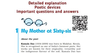 My mother at sixty-six detailed explanation with poetic devices and important question answers