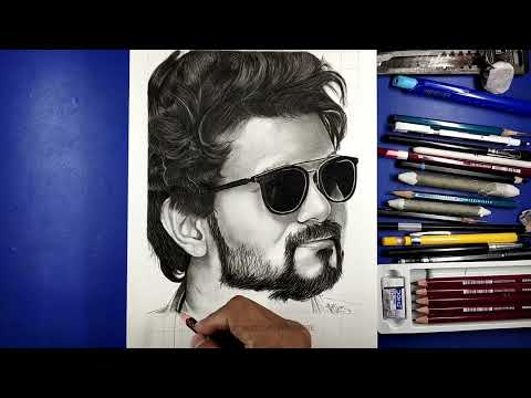 Vijay Thalapathy Drawing | Shwet Sketches Timelapse