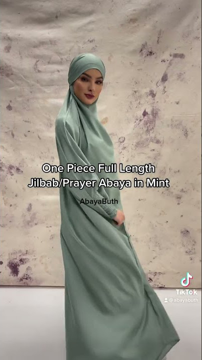 One Piece Full Length Jilbab/Prayer Abaya in Mint