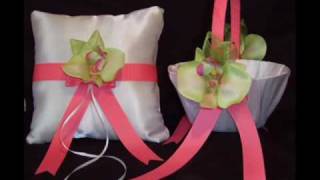 Wedding Accesories Flower Girl Basket & Ring Bearer Pillow Set