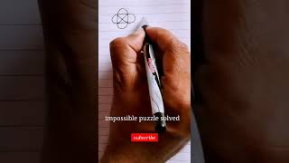 impossible puzzle solved without folding the page or without lifting the pen #shorts Net Worth