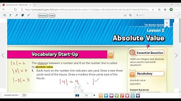 Grade 6, course 1, chapter 5, lesson 2, Absolute Value