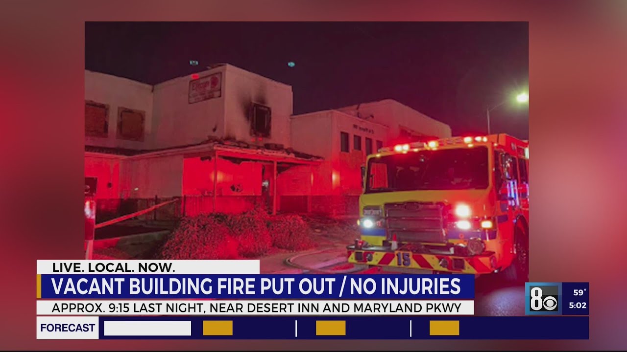 Vacant building catches fire east of Las Vegas Strip YouTube