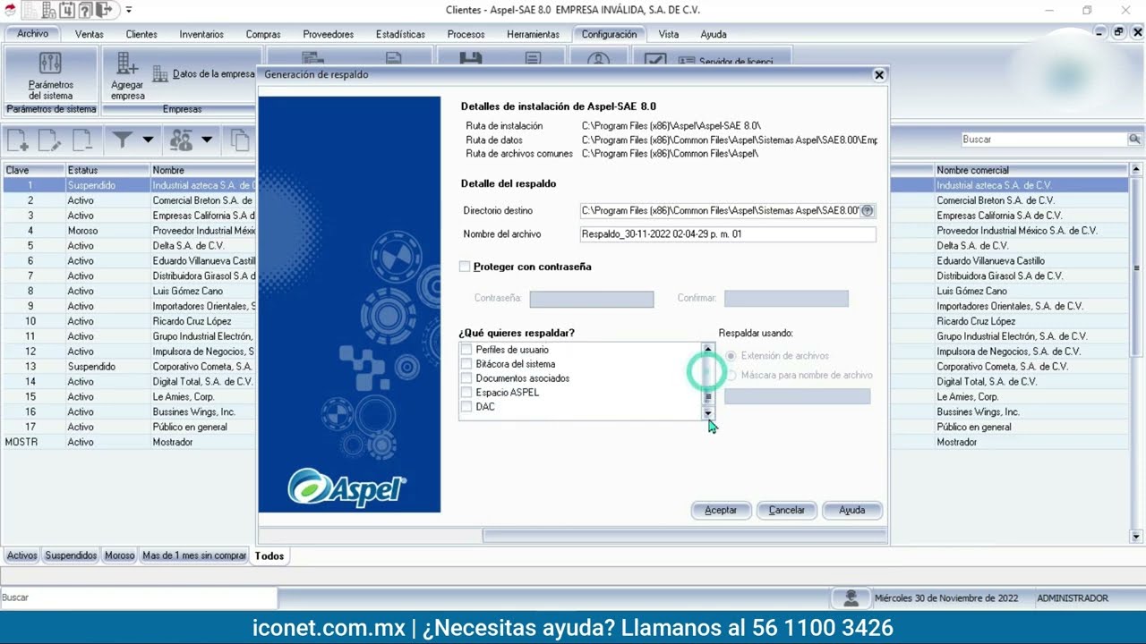 Cierre de ejercicio anual ASPEL SAE 8.0 2022