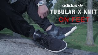 adidas tubular x primeknit on feet