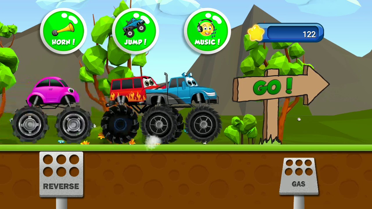 Monster Trucks kids racing level-7 - YouTube