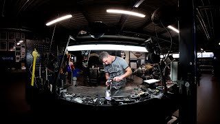 Canon RF 5.2mm Dual Fisheye Lens Test - Game Over Cycles Custom Bike Workshop VR180 Tour | 8K