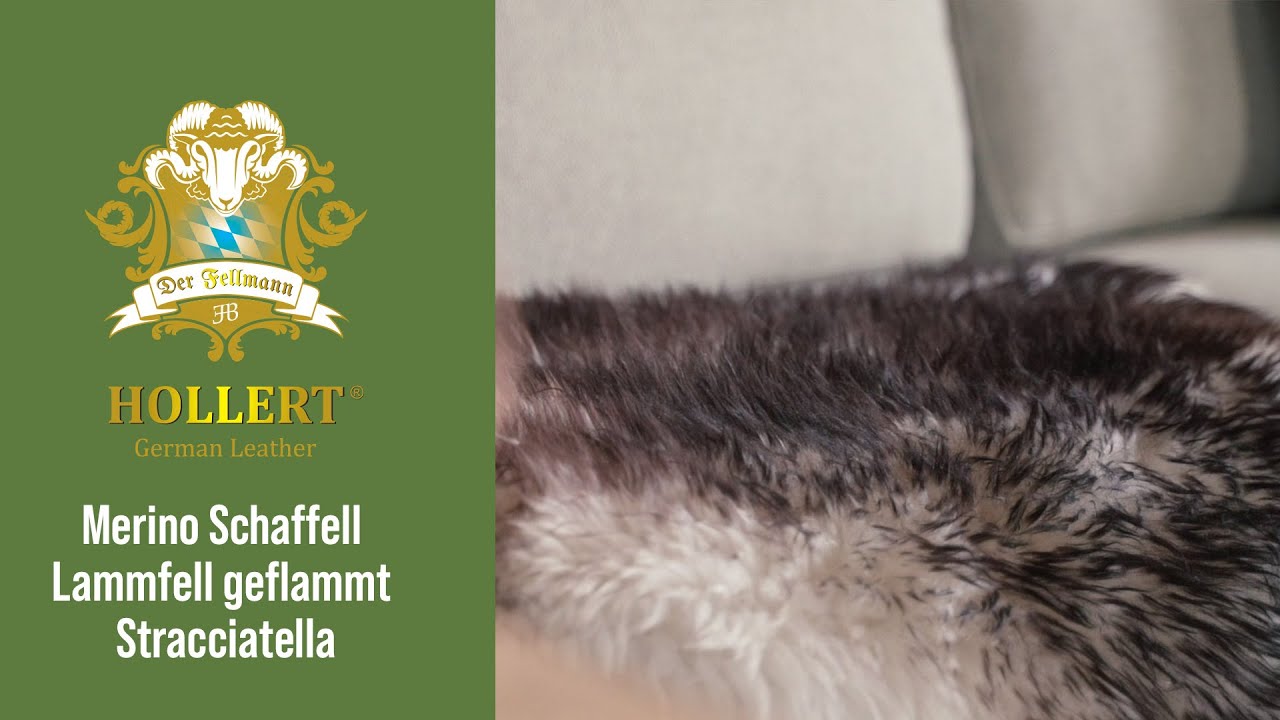 Merino Schaffell Lammfell geflammt Stracciatella Der-Fellmann