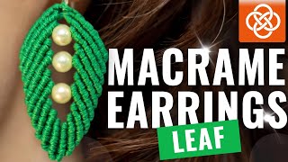 Macrame leaf earrings | DIY macrame | Easy macrame earrings tutorial
