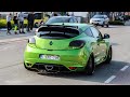 Bagged Green Renault Megane RS - Accelerations, Sounds, ...