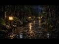 Goodbye insomnia with heavy rain in the city park