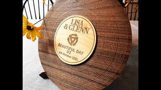 Retro-inspired decorative Record signs are made from a base layer of Walnut and a top layer of Maple