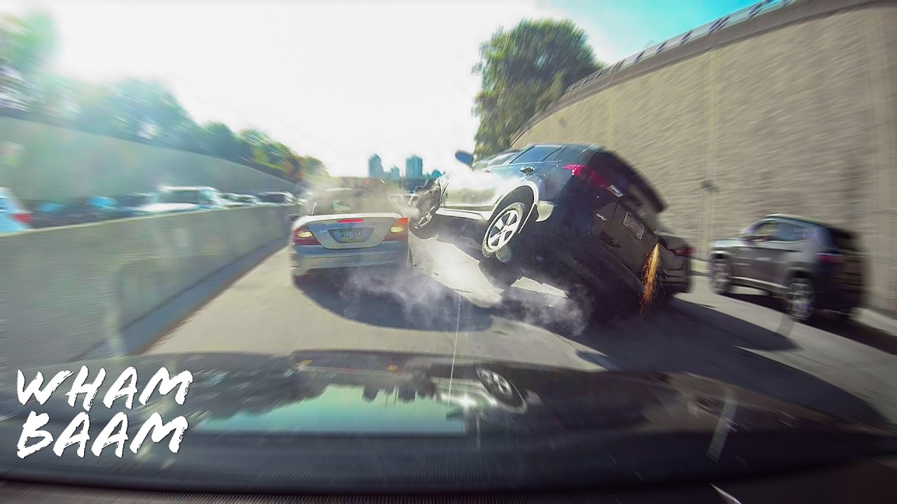 SHE TRIED TO SQUEEZE THROUGH TRAFFIC AND IT WENT HORRIBLY WRONG - YouTube