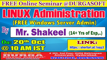 LINUX Administration (FREE Seminar) Online Training @ DURGASOFT