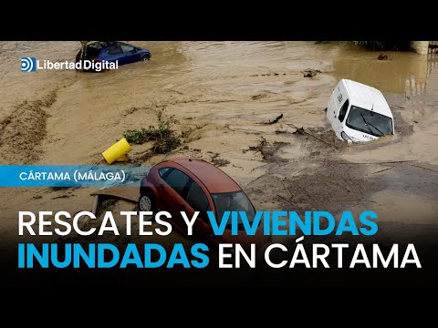 Desbordamiento del Guadalhorce en Cártama causa rescates y viviendas inundadas