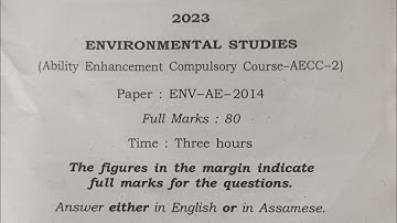 2nd sem EVS question paper 2023 under Guwahati University || Cbcs question paper || previous paper||