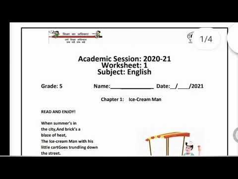 ice cream man poem english chapter 1 class 5 marigold worksheet 1 solution youtube