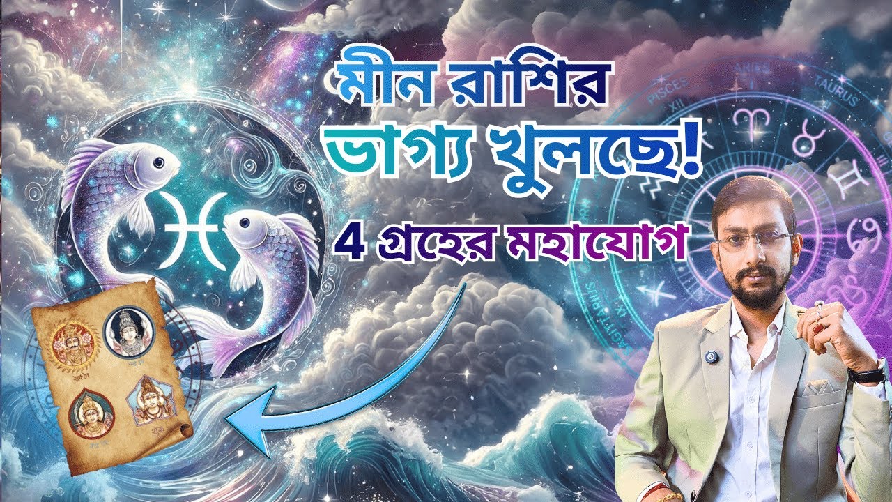 চতুর্থ গ্রহ সমন্বয় মীন রাশিকে দেবে বিশাল লাভ! | Pisces Rashi Big Profit by 4 Planet Conjunction |