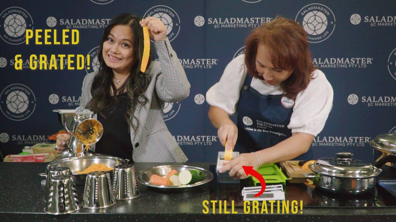 Saladmaster Machine vs Traditional Peeler & Grater [English & Vietnamese]
