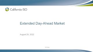 Aug 29, 2022 - Extended Day-Ahead Market