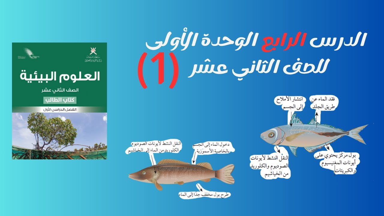 الدرس الرابع: 1.الأسئلة المهمة في  درس التنظيم الإسموزي الوحدة الأولى للصف الثاني عشر أدبي