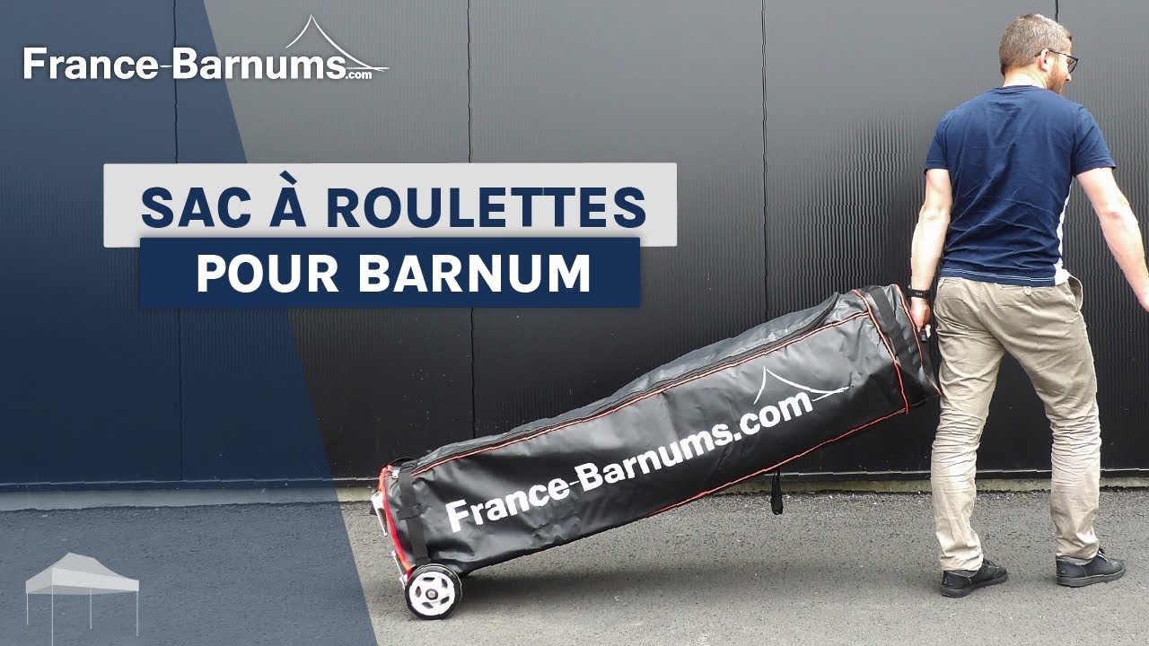 Vidéo sac à roulettes sur barnum pliant