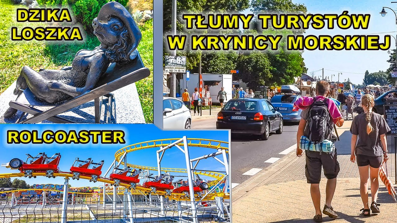9.08.Nowe atrakcje w Krynicy Morskiej...  „Dzika loszka” oraz ROLCOASTER. Tłumy turystów w kurorcie