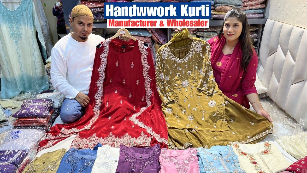 Sharmin Creations : Pure Kolkata Handwork Sharara Set/ 3pc Kurti Manufacturer & Wholesaler Kolkata