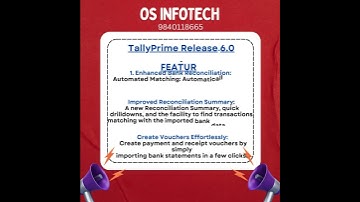 llTallyPrime 6.0 featuresll os infotech #tally #talyprime #tally6.0