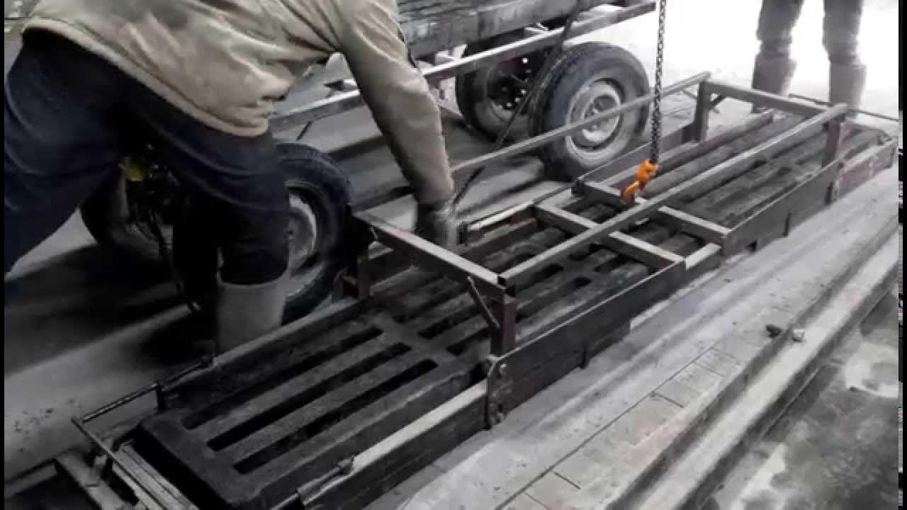 подъёмно переворотный механизм щелевых полов - YouTube