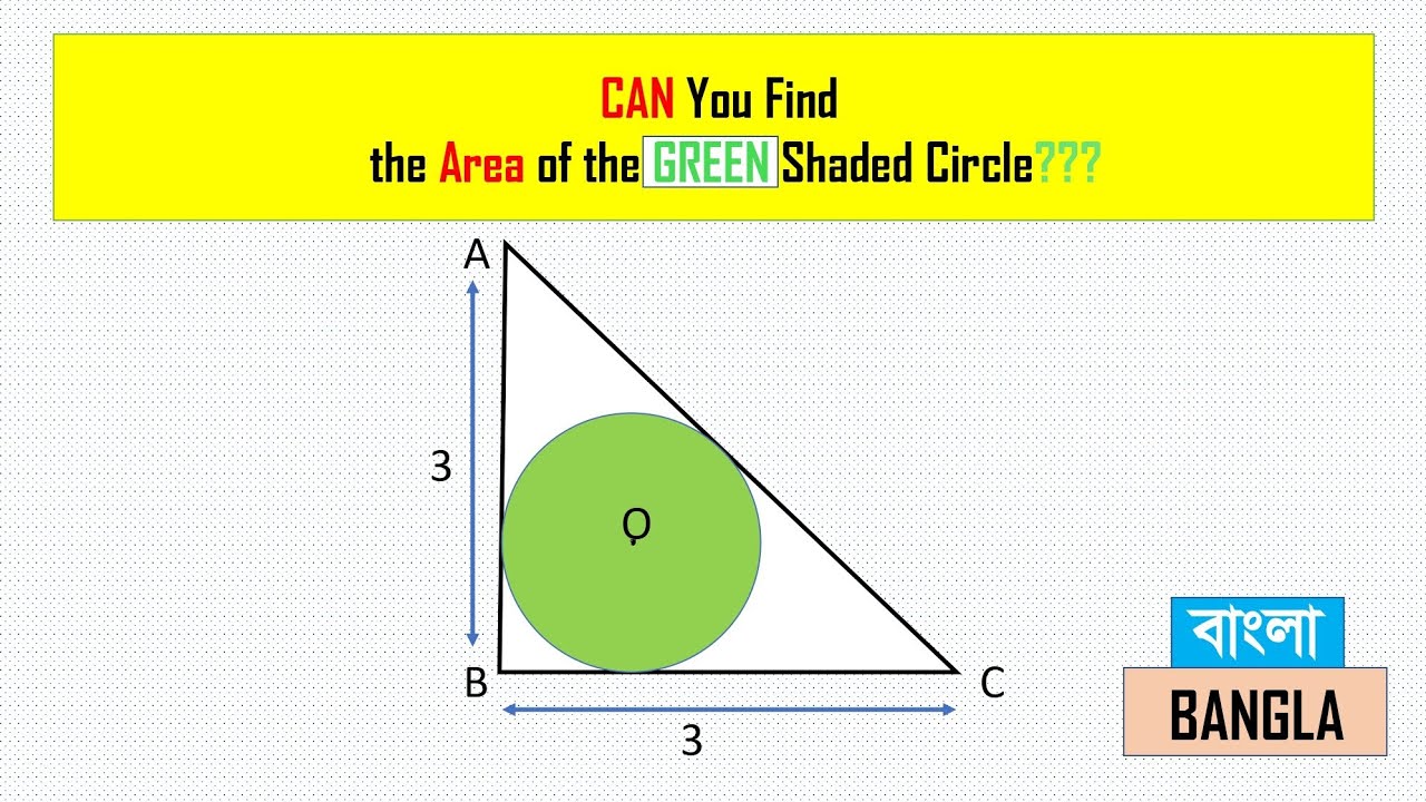 Can you solve this? Find the Area of the Green Shaded circle of the ...