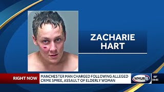 Manchester man accused of assaulting elderly woman, stealing car in crime spree