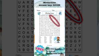 Wintertime Word Search-Find SHIVER AND HEATER #wordsearch #winter