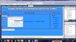 Example Add Menu And SiteMapPath And TreeView ToolBox