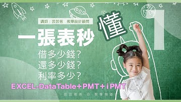 EP1【一張表秒懂利率、貸款、期數】Excel 教學－年金函數/PMT/FV/DataTable  #台語發音 #閩南語 #河洛話 #microsoft365  #excel #excel教學