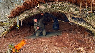 Building a Reed Shelter Waterproof | Bushcraft in the Secret Place Warm and Cozy House Construction
