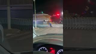 Surprising Traffic Disruption by Long Line of Supermarket Carts