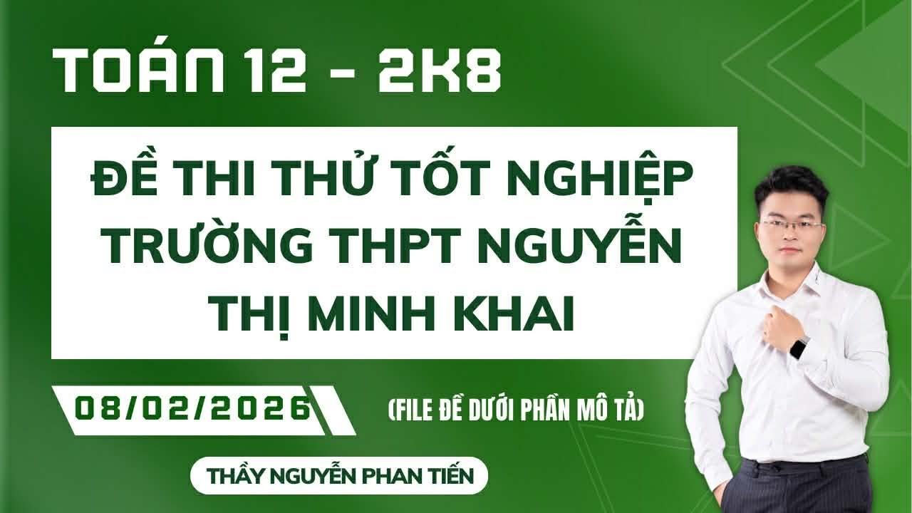 TOÁN 12 - ĐỀ THI THỬ TỐT NGHIỆP TRƯỜNG THPT NGUYỄN THỊ MINH KHAI