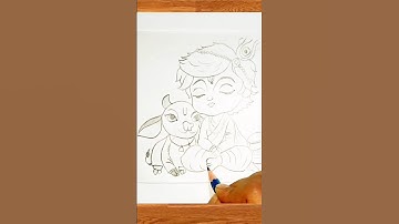 Krishna drawing for Janmastami #krishna #drawing #radhakrishna #shorts #trending #yt #video