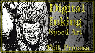 Speed Art: Digital Inking A Comic Page in Krita
