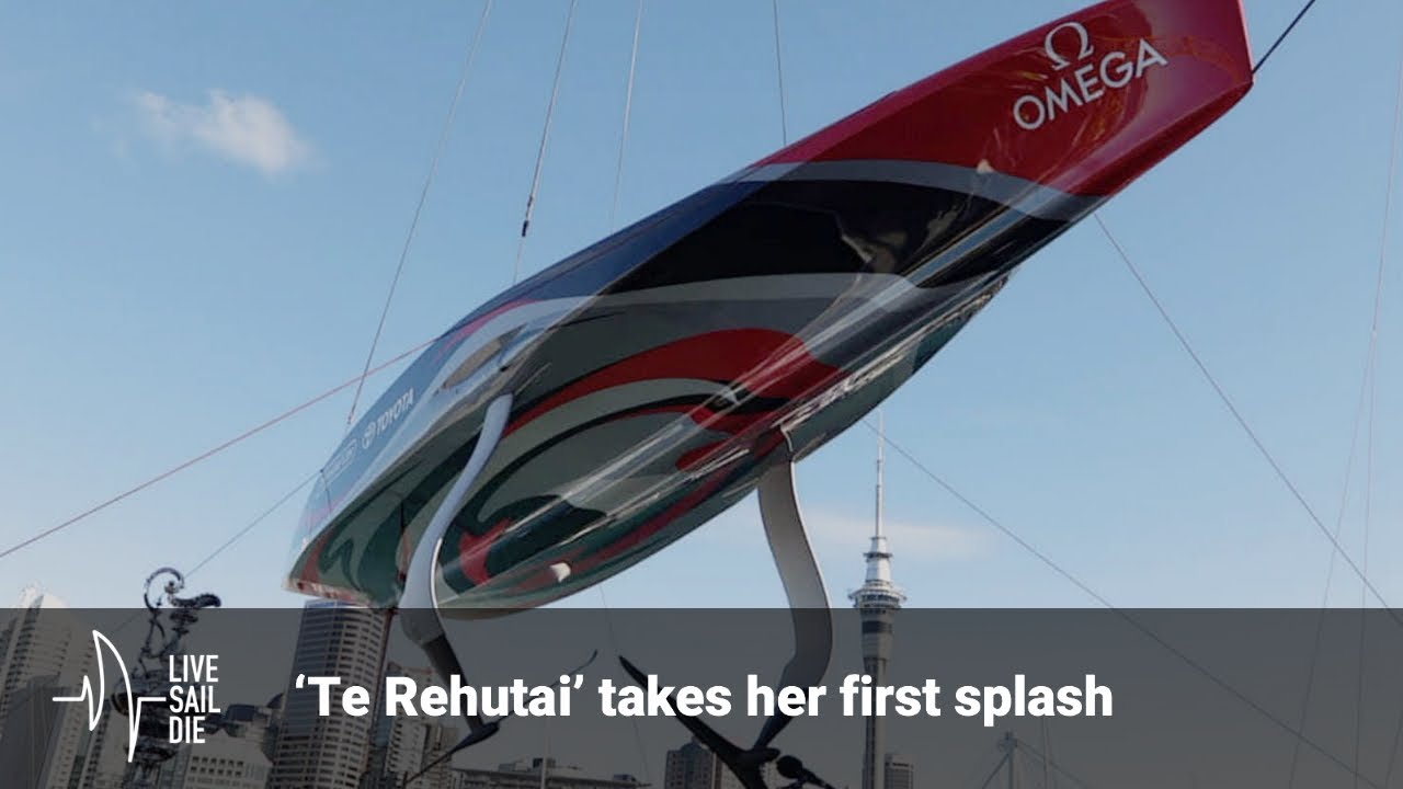 Emirates Team New Zealand's AC75 ‘Te Rehutai’ takes her first splash