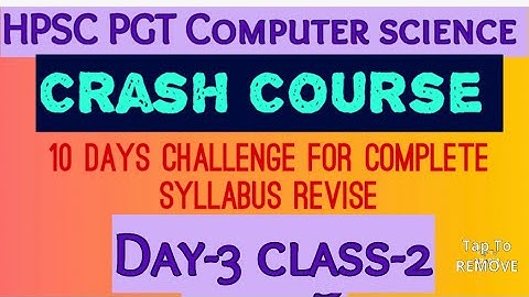HPSC PGT COMPUTER SCIENCE|CRASH COURSE|NCERT-11|@JRFMamtaComputer #hpscpgtcomputerscience HPSC