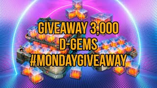 3000 D-Gem Giveaway!! War Robots #MondayGiveaway