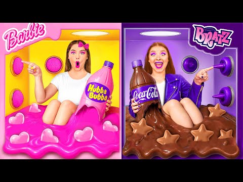 1000 Mystery Buttons Challenge | Barbie vs Bratz